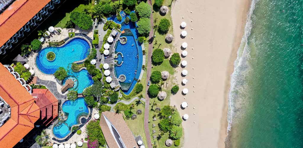 Drone view of Grand Mirage Resort Bali - things to do